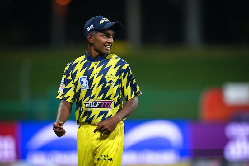 Ethan D’Souza made his debut in the Abu Dhabi T10 against reigning champions Deccan Gladiators at the Zayed Cricket Stadium on Wednesday, November 23, 2022. Photo: T10