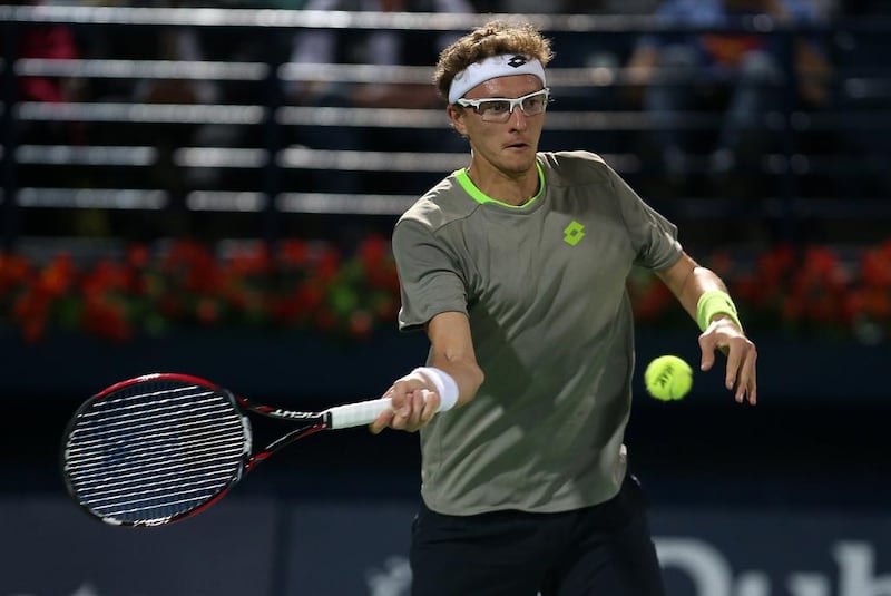 Denis Istomin of Uzbekistan, pictured in action against Novak Djokovic during the Dubai Duty Free Tennis Championships on February 25, 2014, experienced first-hand the limitations of the Hawk-Eye system in tennis. Pawan Singh / The National
