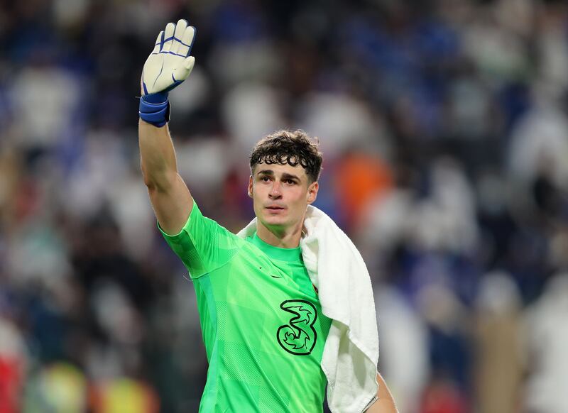 CHELSEA RATINGS: Kepa Arrizabalaga – 8. Brilliant saves to keep out Marega from close range and Kanno from distance. Impressive sharpness given he was not much troubled otherwise. Chris Whiteoak / The National