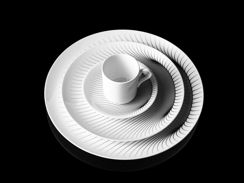 Illusion crockery set. Courtesy Zaha Hadid Architects