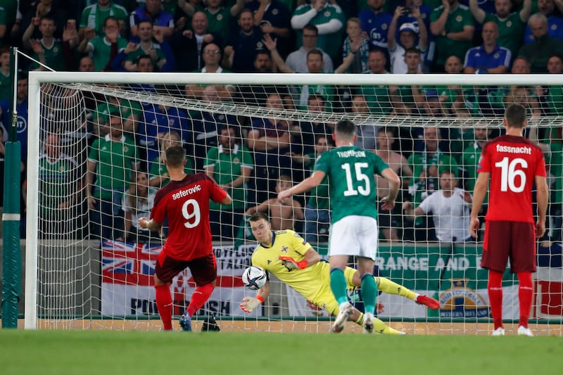 September 8, 2021. Northern Ireland 0 Switzerland 0: Haris Seferovic saw a weak first-half penalty saved for the visitors in Belfast as Switzerland had to settle for a second goalless draw in successive games. They were now second in the table, six points behind leaders Italy but with two games in hand. AP
