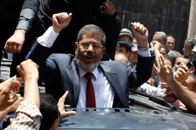 'Thank God, who guided the people of Egypt to this right path, the path of freedom and democracy,' said Mohammed Morsi who claims to have won the election.