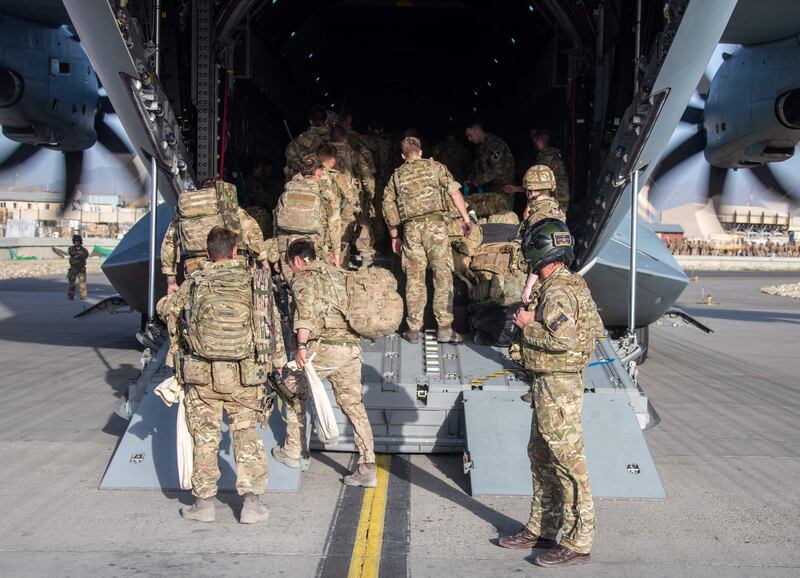 British troops join a flight to Kabul where they would evacuate British nationals and eligible Afghans. AFP