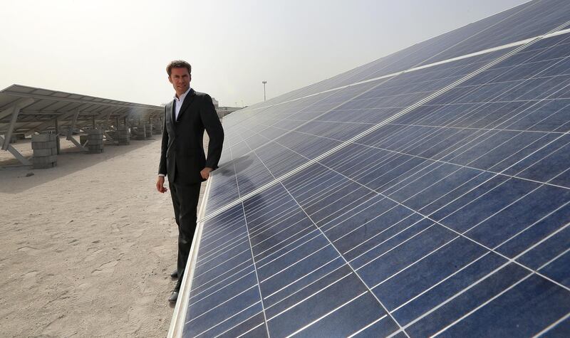 ABU DHABI - UNITED ARAB EMIRATES - 08MAR2015 - Daniel Zywietz, Chief Executive Officer of Enerwhere and businessman and engineer who has built a solar-diesel hybrid system to supply power to TDIC labour accommodation on Saadiyat in Abu Dhabi. Ravindranath K / The National (to go with Vesela story for News) *** Local Caption ***  RK0803-saadiyat05.jpg