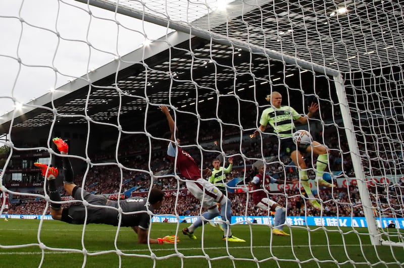 10) Doubles figures for Haaland on September 3 as he scores in the 1-1 draw at Aston Villa. Action Images