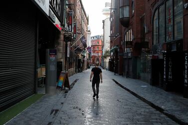 Deserted streets in Liverpool on England's last day before lockdown. AP