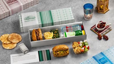 Emirates gives Ramadan boxes to travellers flying at iftar time during the holy month. Photo: Emirates
