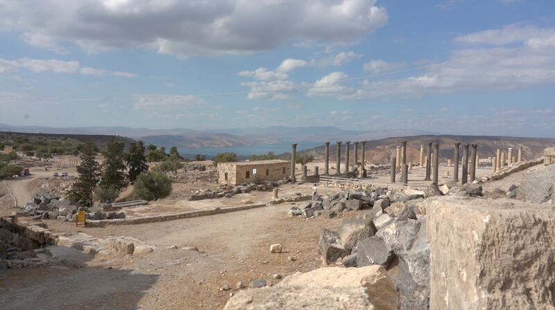 Ancient columns at the Greco-Roman city of Gadara, near the town of Umm Qais in northern Jordan. All photos: Amy McConaghy / The National