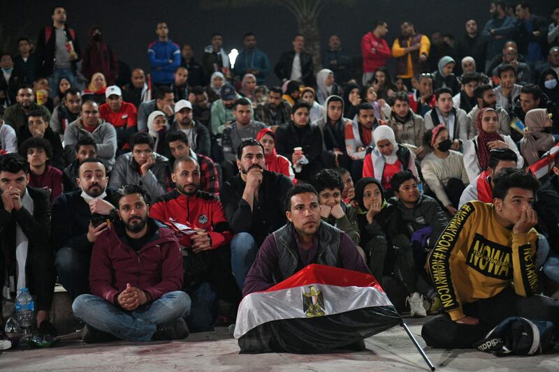 Egypt supporters during the second leg of the World Cup 2022 play-off. AFP