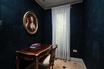 A calm office area, with period furniture and artwork. Courtesy Luxury Property