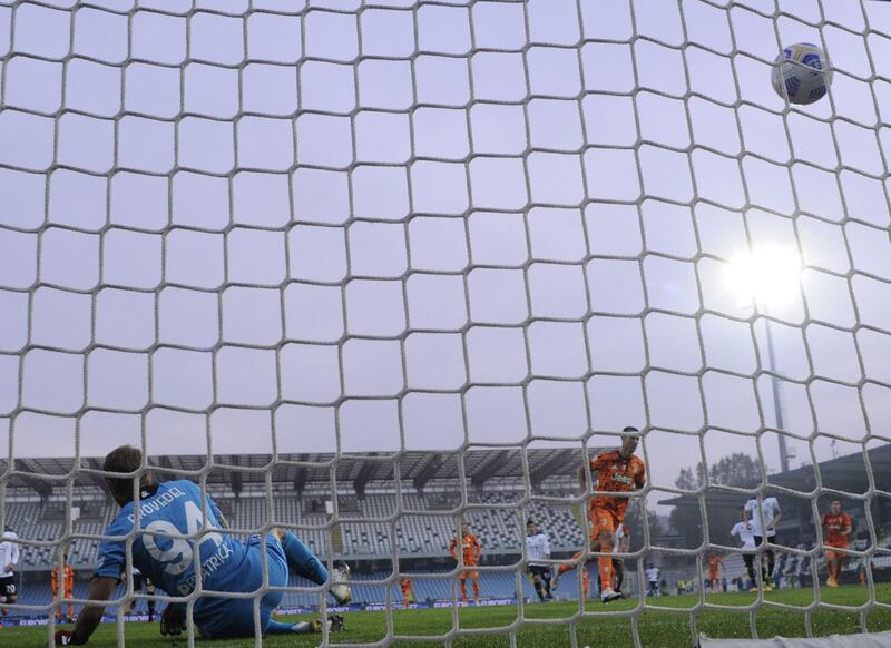 Mandatory Credit: Photo by Xinhua/Shutterstock (10993301a)
FC Juventus's Cristiano Ronaldo scores his second goal during a Serie A football match between Spezia and FC Juventus in Cesena, Italy, Nov. 1, 2020.
Xinhua Photos of the Day - 01 Nov 2020