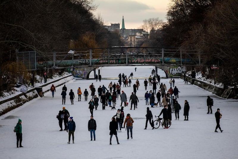 A recent snowstorm dumped snow across central Germany and as temperatures have remained frigid, Berliners are taking advantage of sunny winter weather for a bit of fun during the ongoing hard lockdown. Getty