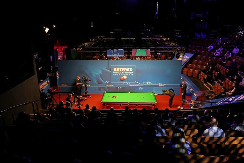 A general view of play during the Round 1 match between Ronnie O'Sullivan and Mark Joyce. Getty