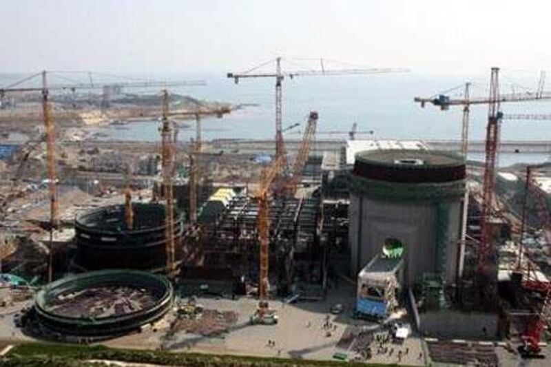 Nuclear power stations under construction in Busan, South Korea.