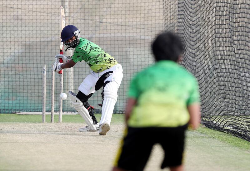 Dubai, United Arab Emirates - Reporter: Paul Radley. Sport. Ryan Paramasivam. Cricket training returns with Its just cricket UAE returning to training in Jebel Ali. Monday, June 1st, 2020. Dubai. Chris Whiteoak / The National