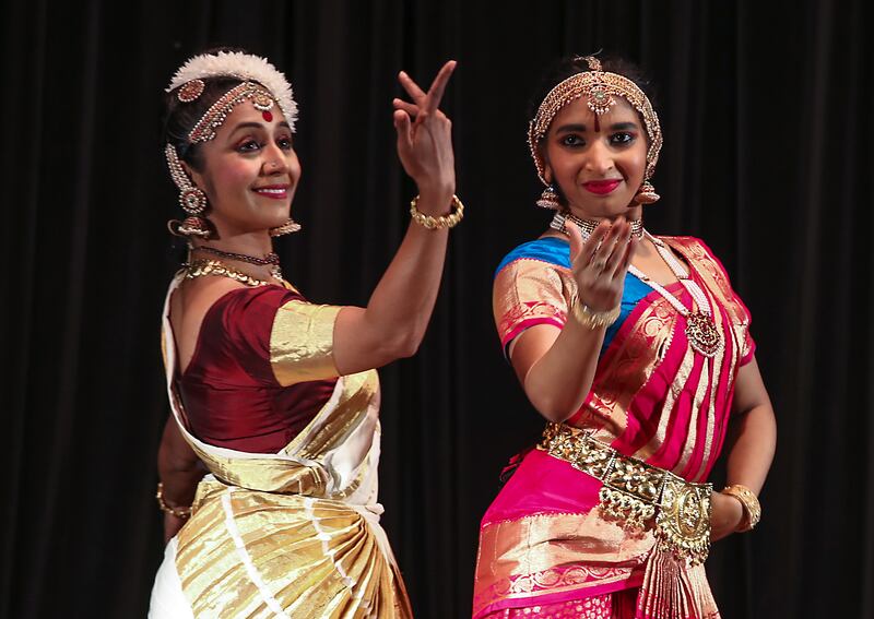 Hundreds of Indians gathered at the embassy in Abu Dhabi to take part in the India Independence Day festivities. All photos: Victor Besa / The National 