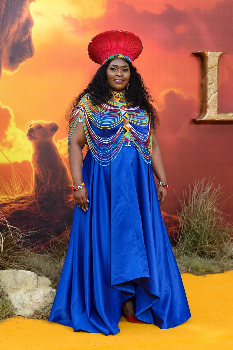 Brown Lindiwe Mkhize attends the premiere of Disney's 'The Lion King' in London's Leicester Square on July 14, 2019. Getty Images