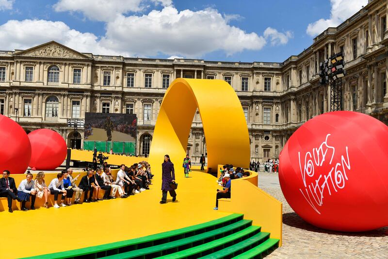 Louis Vuitton's show took place in the Cour Carree du Louvre. AFP