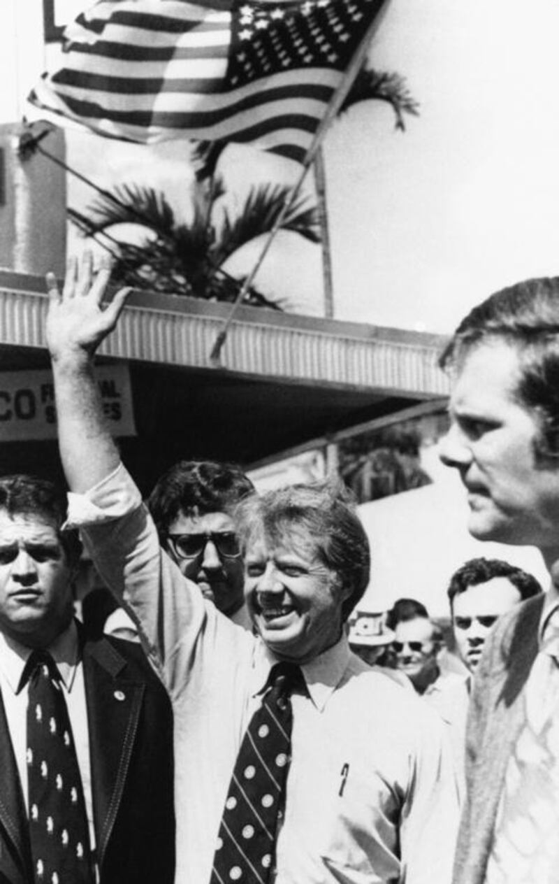 Jimmy Carter greets supporters in Florida on the campaign trail that would put him in the White House. AP Photo