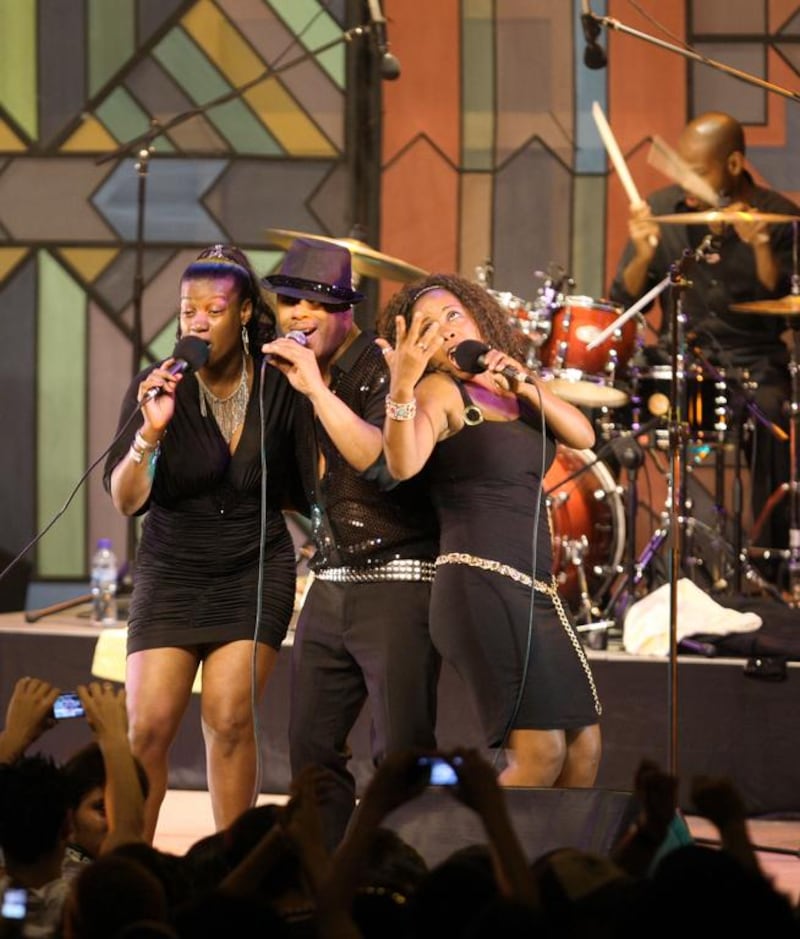 German disco legend group Boney M. AFP Photo / Abbas Momani 