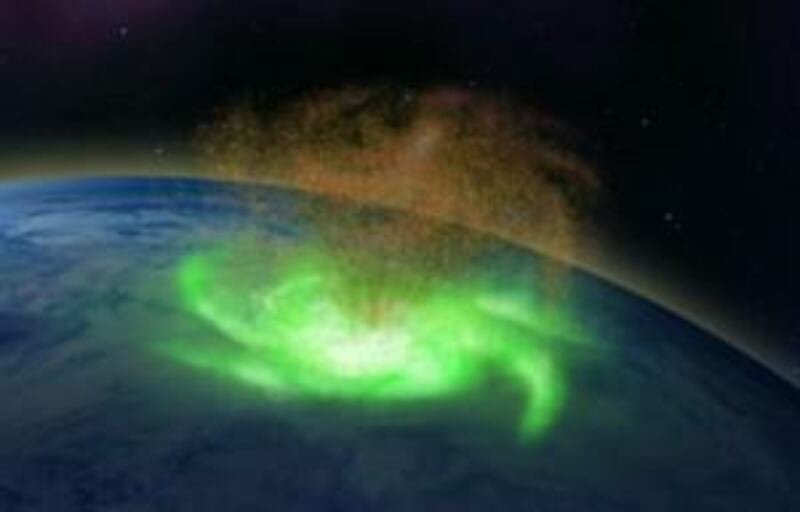 The space hurricane was 1,000 kilometres wide and swirled above the North Pole. University of Reading 