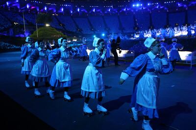 A tribute to the NHS was part of a kaleidoscopic opening ceremony of the London 2012 Olympics. Getty 