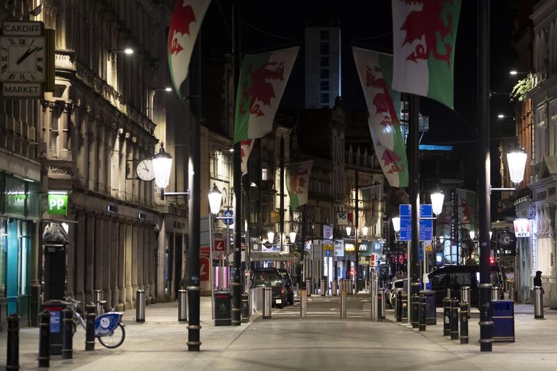 A general view of St Mary's Street, which is usually busy on a Friday evening but is now empty in the wake of the coronavirus pandemic, in Cardiff, Wales, on March 20, 2020. Getty Images