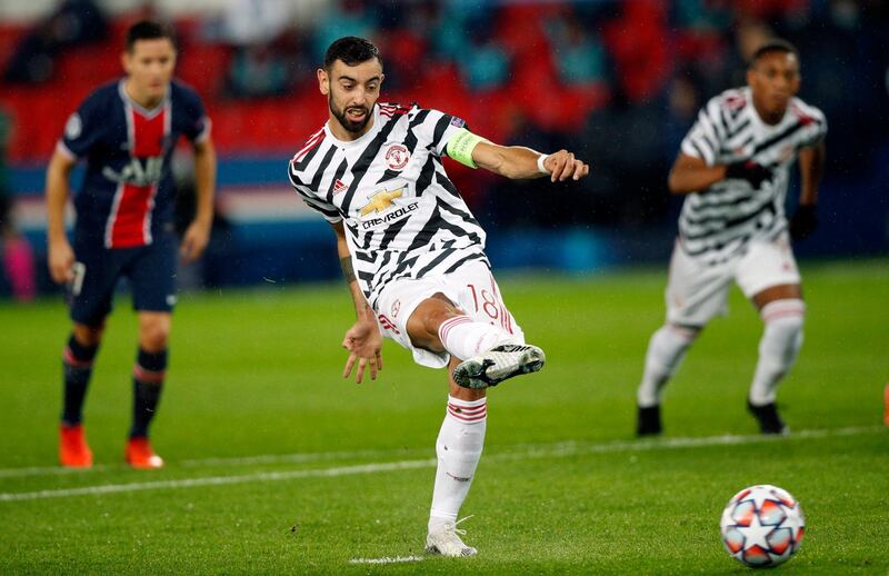 Bruno Fernandes - 8: Promoted to captain. Needs to sort his penalties, but had a second chance. Some lovely balls and he had chances to score from open play. Helped those around him and drove team forward. EPA