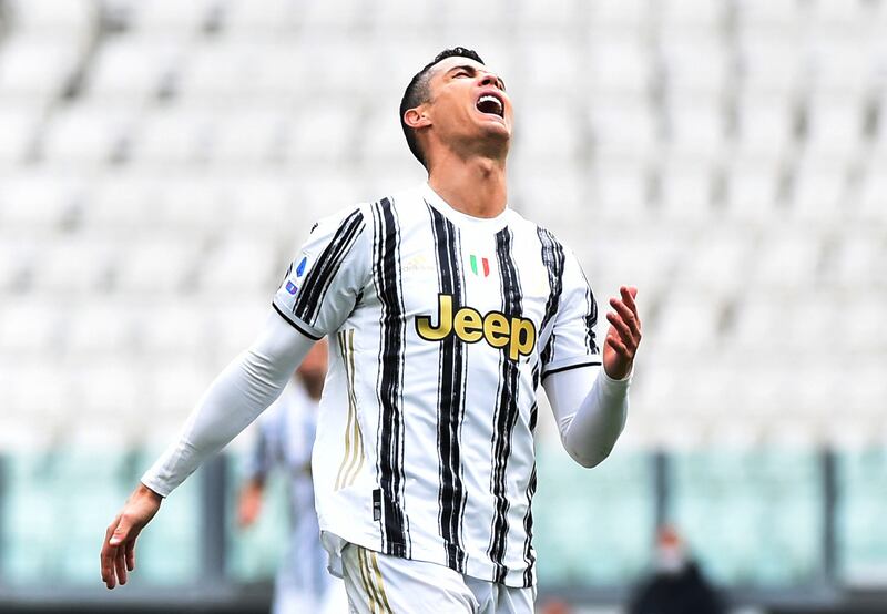 Juve's Cristiano Ronaldo shows his frustration. Reuters