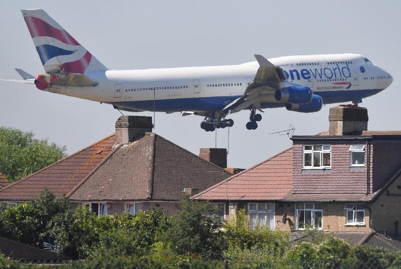 FILE PHOTO: A British Airways Boeing 747-400 comes in to land at Heathrow airport in London, Britain, June 25, 2018. REUTERS/Toby Melville/File Photo