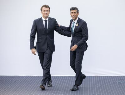 Prime Minister Rishi Sunak and French President Emmanuel Macron at the Cop27 summit in Sharm El Sheikh. PA