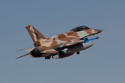 An Israeli F-16 aircraft. EPA