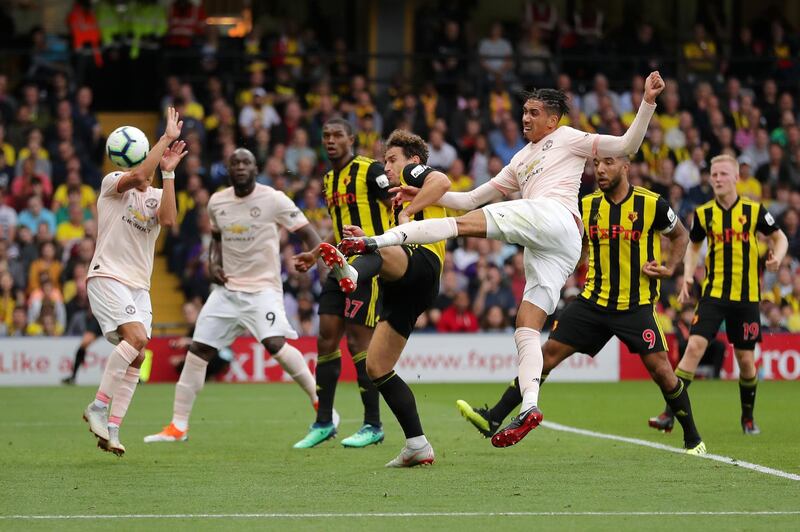 Centre-back: Chris Smalling (Manchester United) - Finished like a striker with the control and volley to score at Watford, but defended valiantly as well, especially in the second half. Getty Images