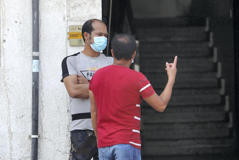 DUBAI, UNITED ARAB EMIRATES , October 3 – 2020 :- People wearing protective face mask as a preventive measure against the spread of coronavirus in Al Karama area in Dubai. (Pawan Singh / The National) For News/Stock/Online.