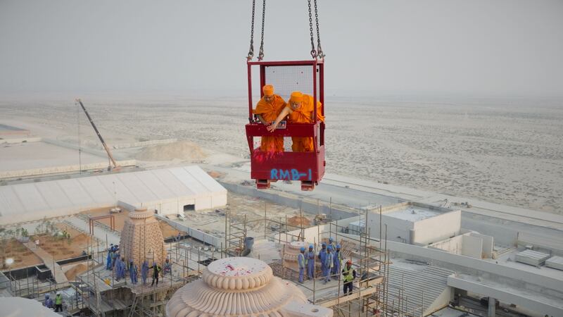 Construction began in December 2019. BAPS Hindu Mandir