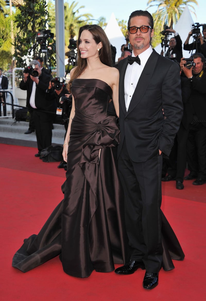 CANNES, FRANCE - MAY 16:  Angelina Jolie (L) and Brad Pitt attend "The Tree Of Life" premiere during the 64th Annual Cannes Film Festival at Palais des Festivals on May 16, 2011 in Cannes, France.  (Photo by Pascal Le Segretain/Getty Images)