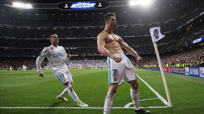 Cristiano Ronaldo celebrates scoring the that saw Real Madrid squeak past Juventus at Santiago Bernabeu stadium. Rodrigo Jimenez / EPA