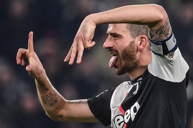 Leonardo Bonucci celebrates after scoring. AFP