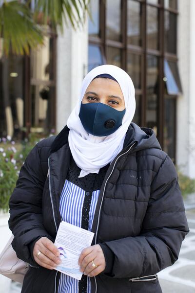 Covid 19 Vaccination program at Regents Park Mosque. Mayada Hilal, 39, who received her vaccine today,.