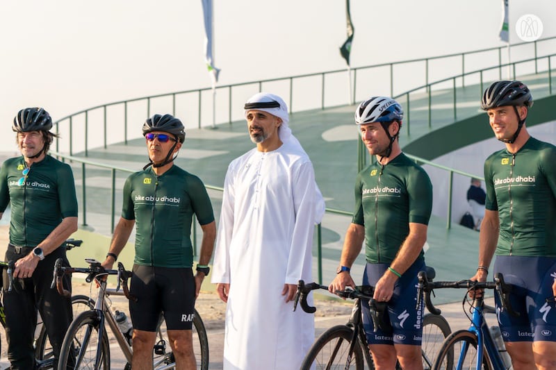 Sheikh Khaled bin Mohamed, chairman of the Abu Dhabi Executive Office, accepts the prestigious 'Bike City' label from the Union Cycliste Internationale (UCI) in November 2021. All photos: Abu Dhabi Government Media Office