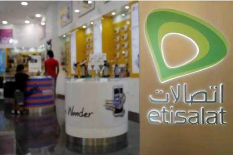 Etisalat's quarterly net income reached Dh1.9 billion, an increase of 17 per cent from the year earlier period. Ryan Carter / The National