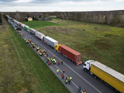 Polish lorry drivers have joined farmers in complaining of unfair competition from Ukraine. AFP 