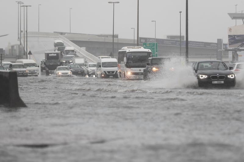 Heavy rain caused flooding across the Emirates on Monday. Antonie Robertson / The National