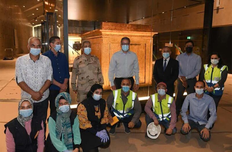 A checkout tour to finalize the museum show at the Grand Egyptian Museum. Courtesy Egypt's Ministry of Tourism and Antiquities