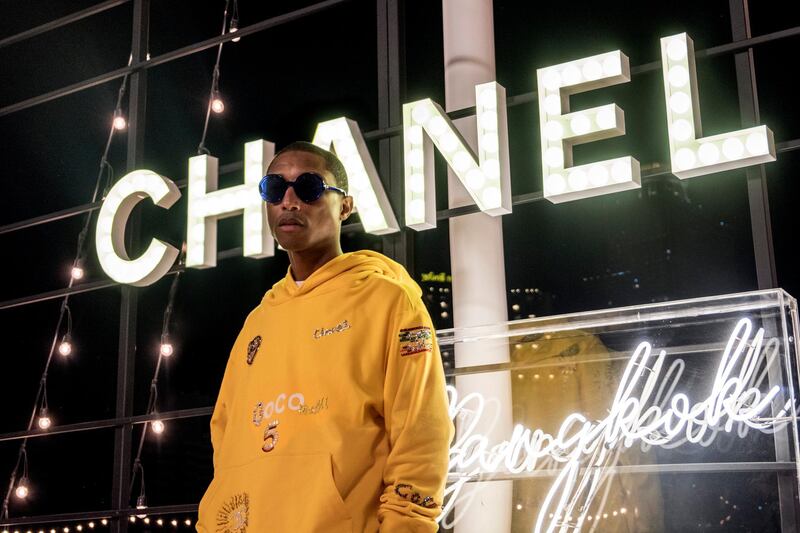 Williams in his hoodie for Chanel. Courtesy Chanel