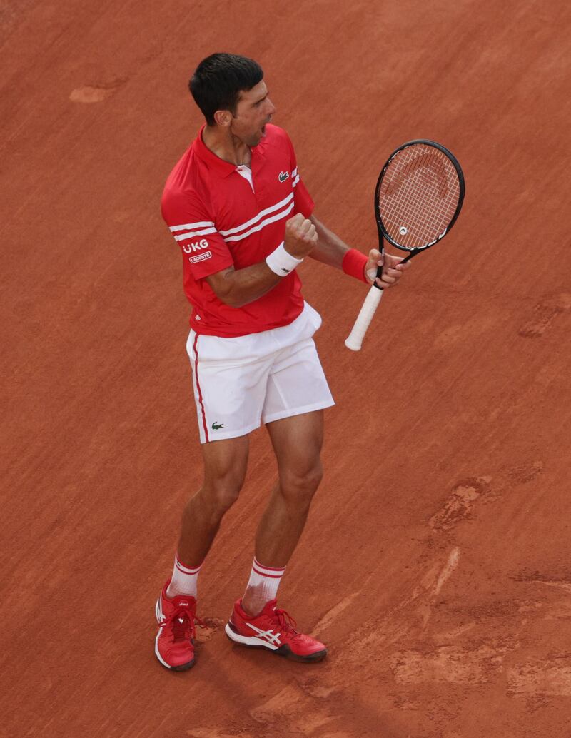 Novak Djokovic celebrates his victory. Getty