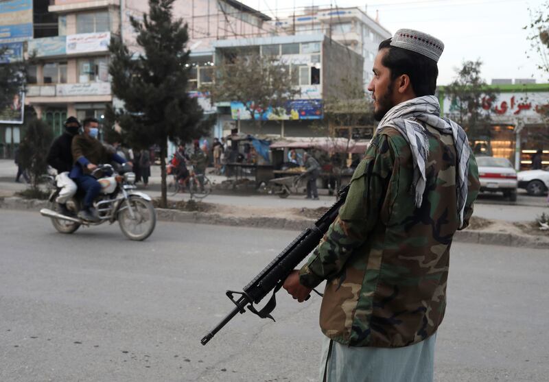 A Taliban fighter in Kabul after the country fell to the militants in August. Reuters