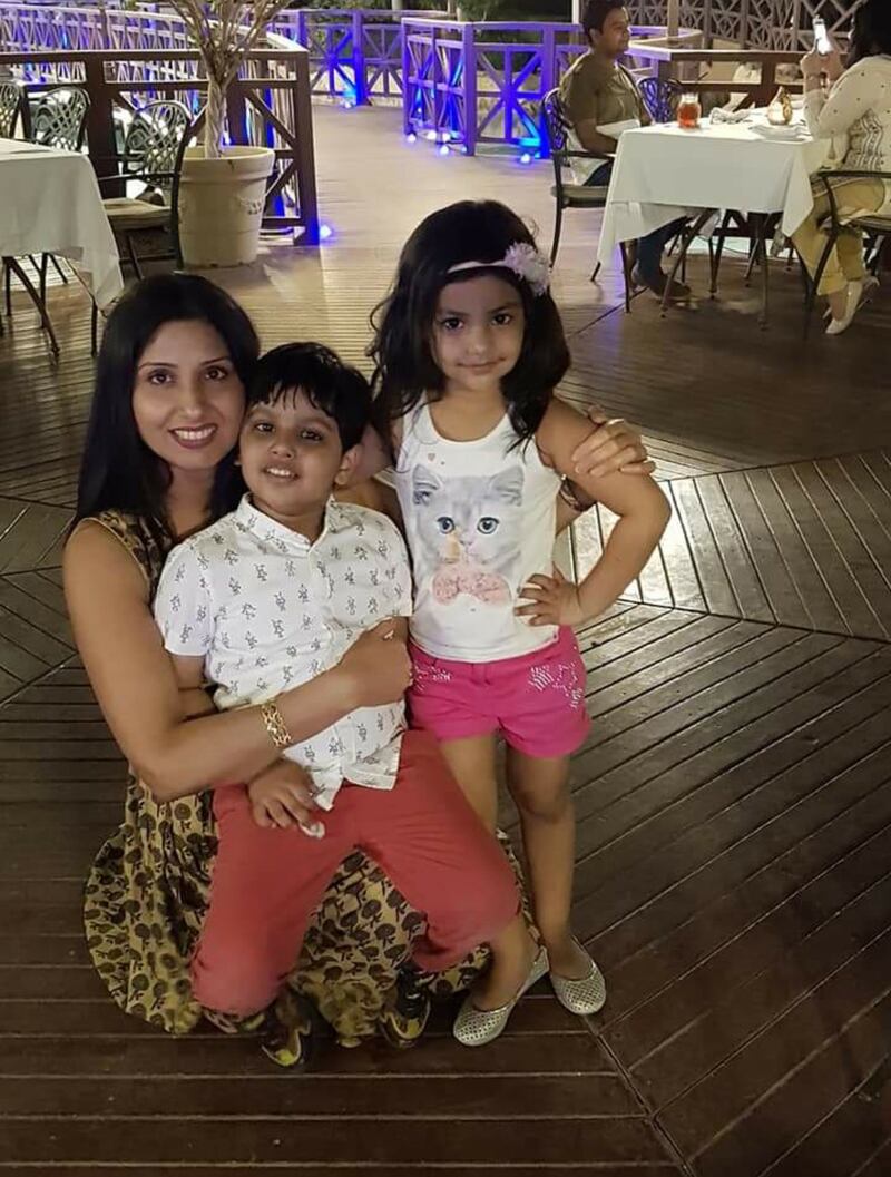 Dr Anupuma Wazir, head of emergency at NMC Speciality hospital, Dubai, with her children. Photo: Dr Wazir