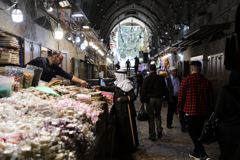 Sweets for sale outside Al Aqsa Mosque. EPA