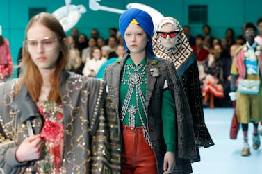The Indy Full Turban by Gucci that drew criticism for cultural appropriation in 2019. AP